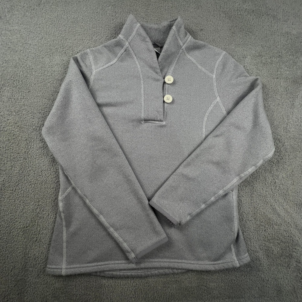 The North Face Pullover Sweater Women's Large Grey Fleece Button